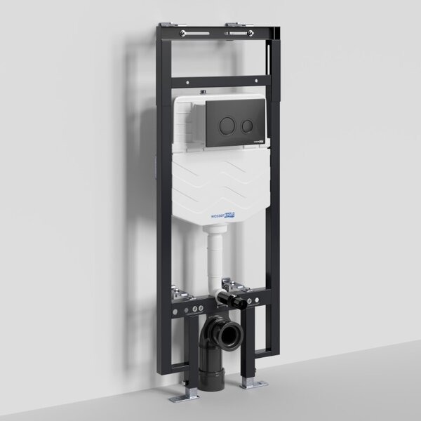 Инсталляция для унитаза Wasserkraft Dinkel 58TLT.010.ME.MB01, механическая клавиша черная матовая
