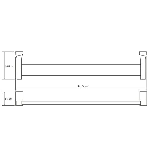 Полотенцедержатель Wasserkraft Exter, 65 см, бронза, K-5240