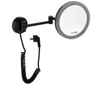 Косметическое зеркало Wasserkraft Серия К, с 3-х кратным увеличением и Led-подсветкой, черный, K-1004BLACK
