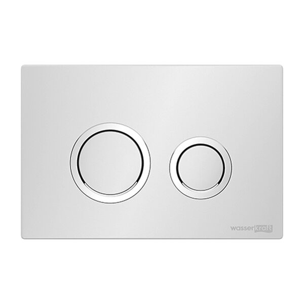 Инсталляция для унитаза Wasserkraft Glan 66TLT.010.ME.WH.WH01, декоративная стеклянная панель белая, механическая кнопка смыва белая, ободки хром