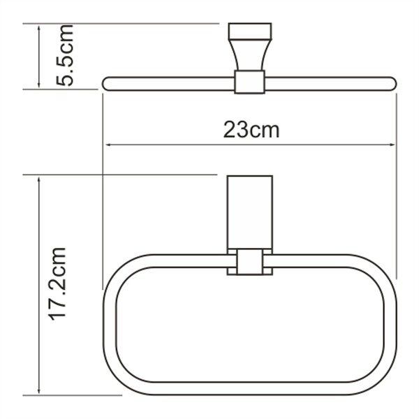 Полотенцедержатель Wasserkraft Lopau, хром, 25 см, K-6060