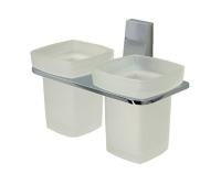Стакан для щеток двойной с держателем Wasserkraft Lopau, K-6028D