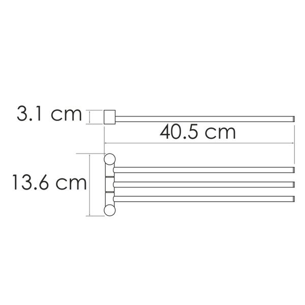 Полотенцедержатель Wasserkraft Серия К, тройной, 40 см, черный матовый, K-1033BLACK