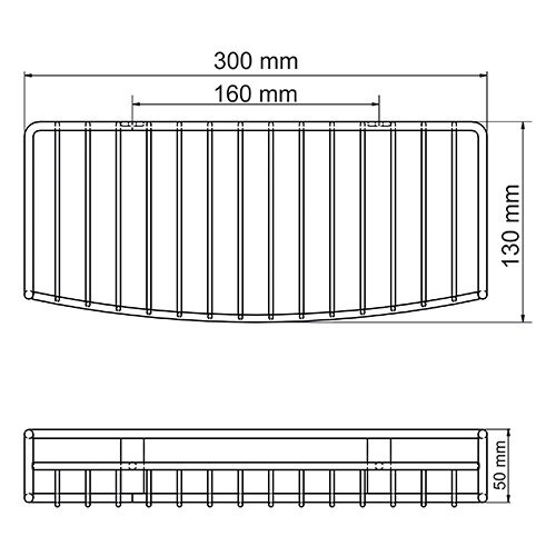 Полка металлическая Wasserkraft Серия К, K-1611