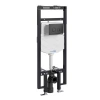 Инсталляция для унитаза Wasserkraft Dinkel 58TLT.010.ME.MB01, механическая клавиша черная матовая