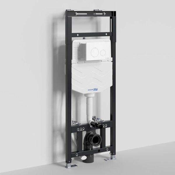 Инсталляция для унитаза Wasserkraft Alme 15TLT.010.ME.WM02, механическая клавиша белая матовая