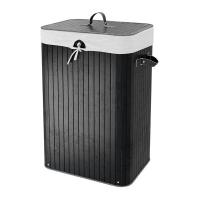 Корзина для белья Wasserkraft Nuthe WB-910-L, ширина 40 см, глубина 30 см, высота 59.5 см, черная/белая
