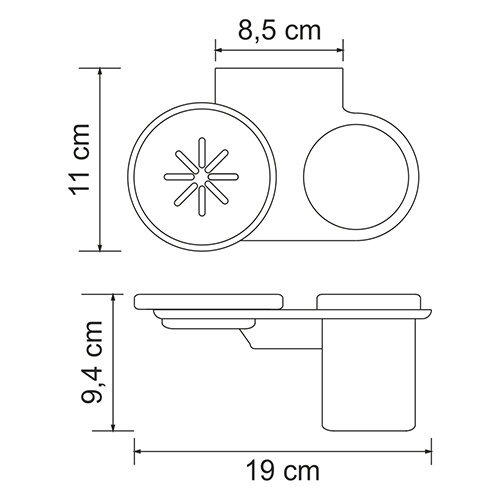 Держатель стакана и мыльницы Wasserkraft Kammel, К-8326