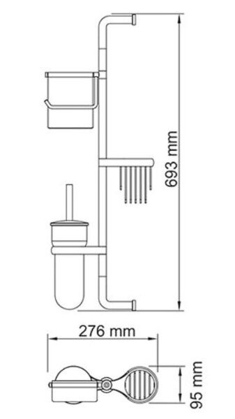 Стойка Wasserkraft Серия К, настенная, комбинированная, K-1458