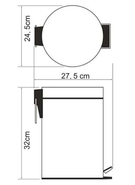 Корзина для мусора Wasserkraft Серия К, 7 л, с педалью, K-637