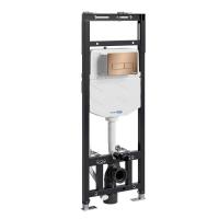 Инсталляция для унитаза Wasserkraft Alme 15TLT.010.ME.RG03, механическая клавиша золото розовое