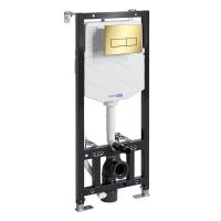 Инсталляция для унитаза Wasserkraft Aller 10TLT.010.ME.PG03, механическая клавиша цвет золото глянцевое