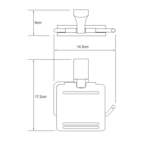 Держатель для туалетной бумаги Wasserkraft Exter, с крышкой, K-5225