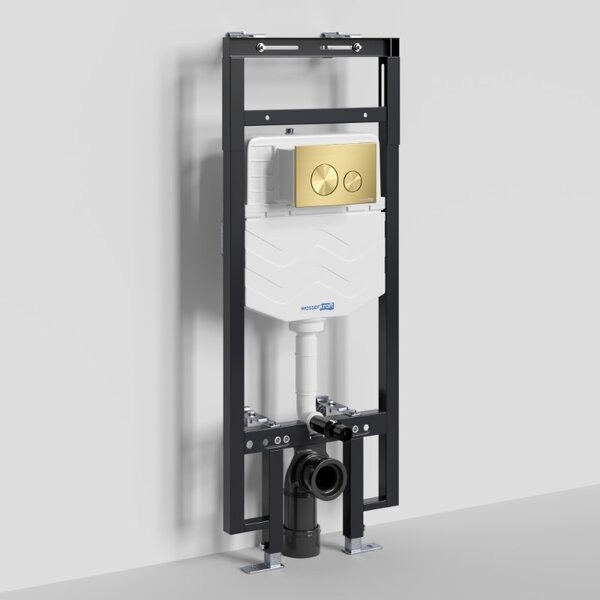 Инсталляция для унитаза Wasserkraft Dinkel 58TLT.010.ME.MG02, механическая клавиша золото матовое