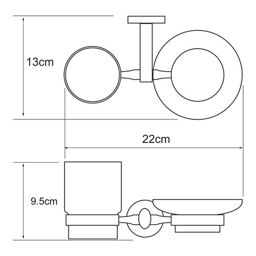 Держатель стакана и мыльницы Wasserkraft Rhein, K-6226