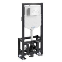 Инсталляция для унитаза Wasserkraft Dill 61TLT.010.ME.WH01, механическая клавиша белая, ободки хром