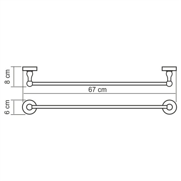 Полотенцедержатель Wasserkraft Diemel, 65 см, хром, Diemel K-2230