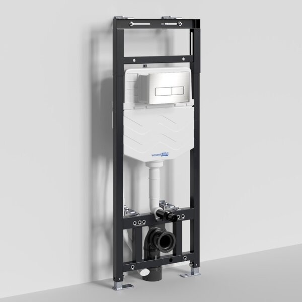 Инсталляция для унитаза Wasserkraft Alme 15TLT.010.ME.BN03, механическая клавиша никель