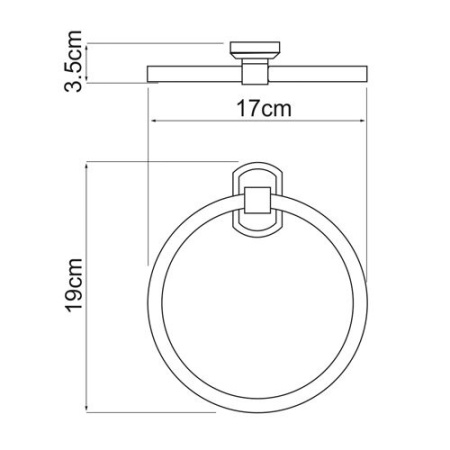 Полотенцедержатель кольцо Wasserkraft Oder, 20 см, хром, K-3060