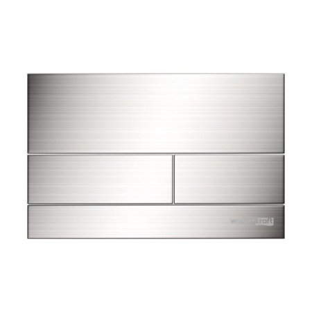 Инсталляция для унитаза Wasserkraft Salm 27TLT.010.ME.WH.BN04, декоративная стеклянная панель белая, механическая кнопка смыва никель