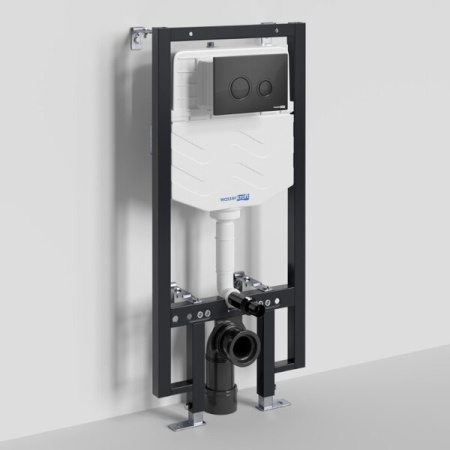 Инсталляция для унитаза Wasserkraft Vils 56TLT.010.ME.MB01, механическая клавиша черная матовая