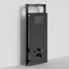 Инсталляция для унитаза Wasserkraft Salm 27TLT.010.ME.BL.MB03, декоративная стеклянная панель черная, механическая кнопка смыва черная матовая