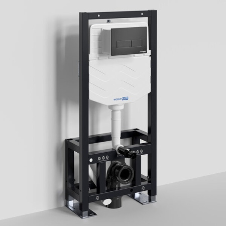 Инсталляция для унитаза Wasserkraft Dill 61TLT.010.ME.MB03, механическая клавиша черная матовая