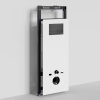 Инсталляция для унитаза Wasserkraft Salm 27TLT.010.ME.WH.MB04, декоративная стеклянная панель белая, механическая кнопка смыва черная матовая