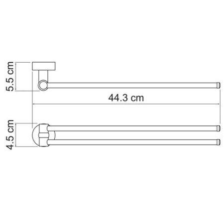 Полотенцедержатель Wasserkraft Donau, 45 см, хром, K-9431