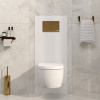 Инсталляция для унитаза Wasserkraft Salm 27TLT.010.ME.WH.PG04, декоративная стеклянная панель белая, механическая кнопка смыва золото глянцевое