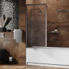 Шторка на ванну Wasserkraft Abens 20W01-80BN, 80 х 160 см, стекло прозрачное, профиль никель, Fixed WasserSchutz