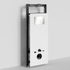 Инсталляция для унитаза Wasserkraft Salm 27TLT.010.ME.WH.BN04, декоративная стеклянная панель белая, механическая кнопка смыва никель