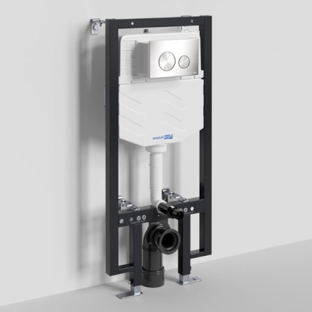 Инсталляция для унитаза Wasserkraft Vils 56TLT.010.ME.BN02, механическая клавиша никель