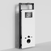 Инсталляция для унитаза Wasserkraft Salm 27TLT.010.ME.WH.PB01, декоративная стеклянная панель белая, механическая кнопка смыва черная, ободки хром