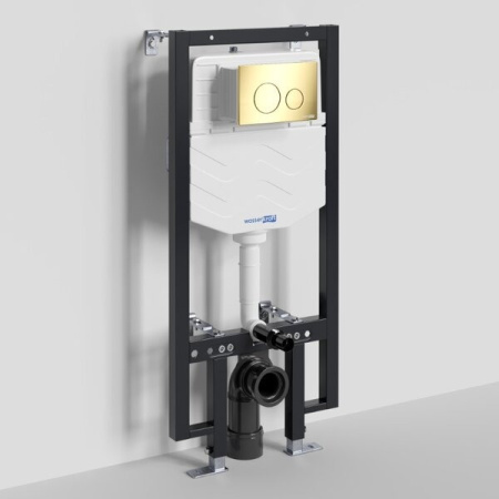 Инсталляция для унитаза Wasserkraft Vils 56TLT.010.ME.PG02, механическая клавиша золото глянцевое