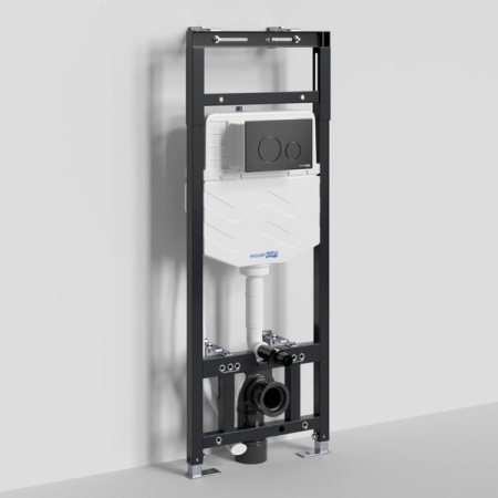 Инсталляция для унитаза Wasserkraft Alme 15TLT.010.ME.MB02, механическая клавиша черная матовая