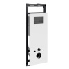 Инсталляция для унитаза Wasserkraft Salm 27TLT.010.ME.WH.MB04, декоративная стеклянная панель белая, механическая кнопка смыва черная матовая
