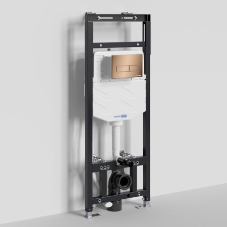 Инсталляция для унитаза Wasserkraft Alme 15TLT.010.ME.RG03, механическая клавиша золото розовое