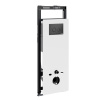 Инсталляция для унитаза Wasserkraft Salm 27TLT.010.ME.WH.MB01, декоративная стеклянная панель белая, механическая кнопка смыва черная матовая