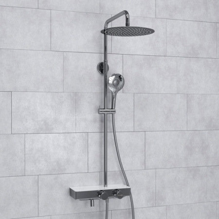 Душевая стойка Wasserkraft, с изливом, цвет - хром, A113.116.101.CH Thermo