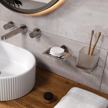 Стакан для щеток Wasserkraft Tauber K-64428, держатель никель