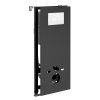 Инсталляция для унитаза Wasserkraft Abens 20TLT.010.ME.BL.WH02, декоративная стеклянная панель черная, механическая кнопка смыва белая