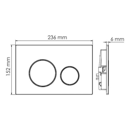 Инсталляция для унитаза Wasserkraft Dinkel 58TLT.010.ME.PB02, механическая клавиша черная