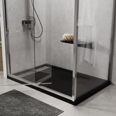 Душевой поддон Wasserkraft Abens 20T07, 120 х 90 см, черный матовый