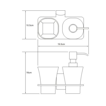 Держатель стакана и дозатора Wasserkraft Exter, К-5289
