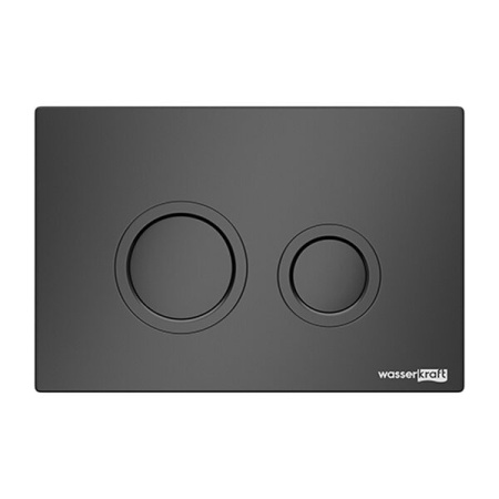 Инсталляция для унитаза Wasserkraft Glan 66TLT.010.ME.WH.MB01, декоративная стеклянная панель белая, механическая кнопка смыва черная матовая