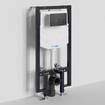 Инсталляция для унитаза Wasserkraft Vils 56TLT.010.ME.MB02, механическая клавиша черная матовая