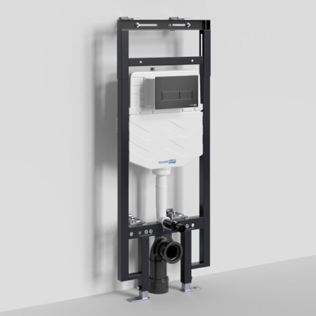 Инсталляция для унитаза Wasserkraft Dinkel 58TLT.010.ME.MB03, механическая клавиша черная матовая