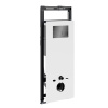 Инсталляция для унитаза Wasserkraft Salm 27TLT.010.ME.WH.PB04, декоративная стеклянная панель белая, механическая кнопка смыва черная