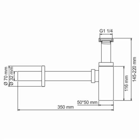 Сифон для раковины Wasserkraft A169, цвет - черный